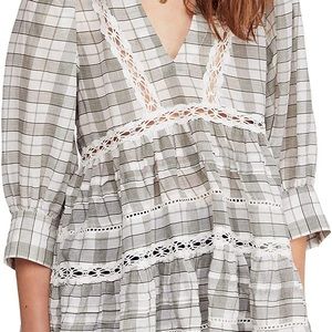 Free People time out lace trim tunic top